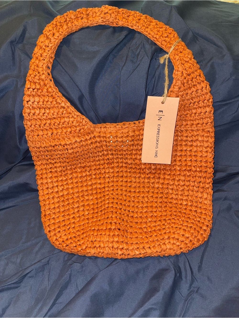 Expressions Orange Crochet Shoulder Bag